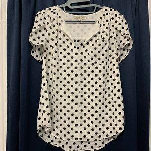 41 Hawthorn Blouse Sheer White Polka Dots